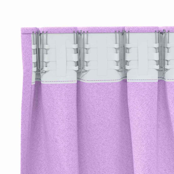 Cortinas con cortinas 2 pcs Morado Poliéster M 5