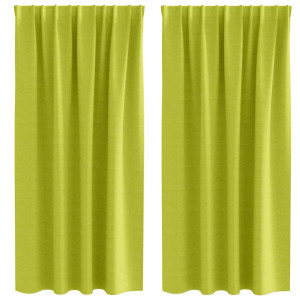 Cortinas con cortinas 2 pcs Verde manzana Poliéster H