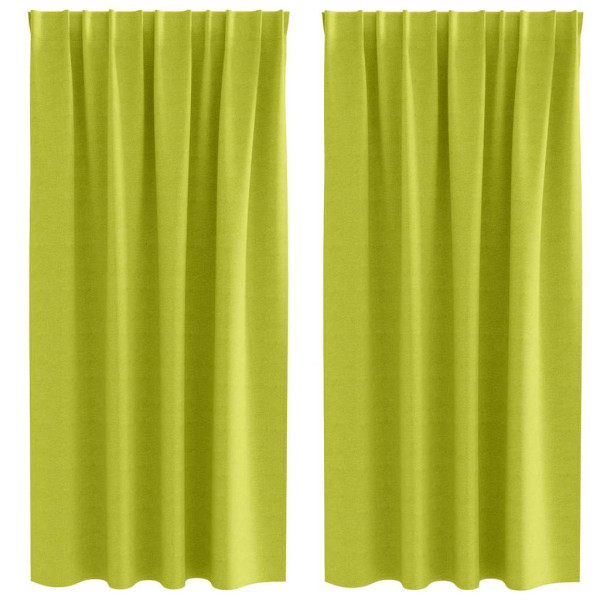 Cortinas con cortinas 2 pcs Verde manzana Poliéster M 2