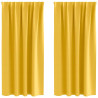 Cortinas con cortinas 2 pcs Amarillo mostaza Poliéster 2