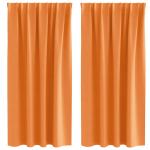 Cortinas con cortinas 2 pcs Naranja 175x140cm Poliéster H