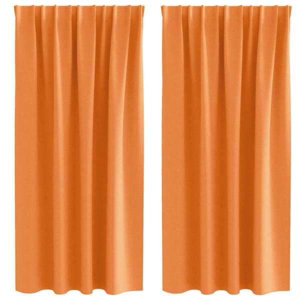 Cortinas con cortinas 2 pcs Naranja 175x140cm Poliéster M 2