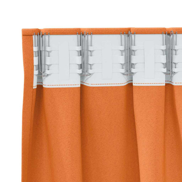 Cortinas con cortinas 2 pcs Naranja 175x140cm Poliéster M 5