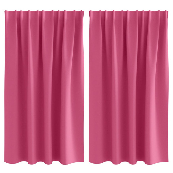 Cortinas con cortinas 2 pcs Rosa brillante Poliéster M 2
