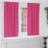 Cortinas con cortinas 2 pcs Rosa brillante Poliéster 1