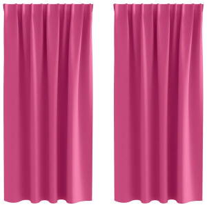 Cortinas con cortinas 2 pcs Rosa brillante Poliéster H