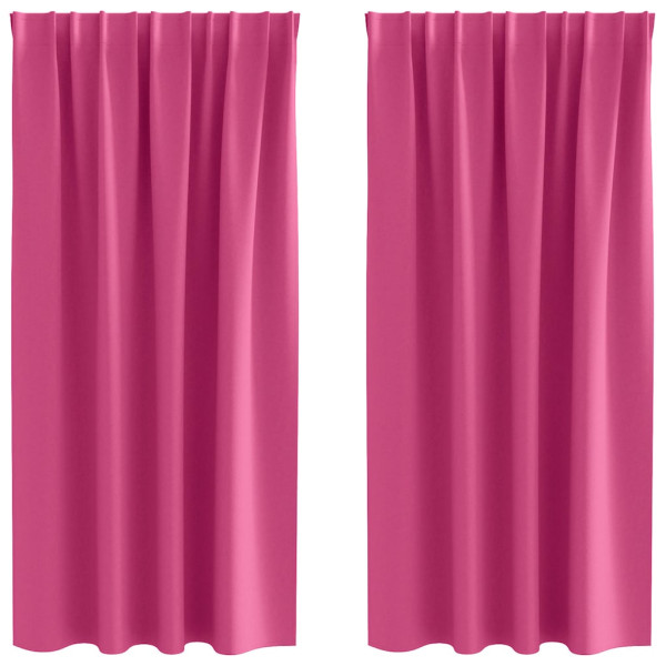 Cortinas con cortinas 2 pcs Rosa brillante Poliéster M 2