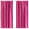 Cortinas con cortinas 2 pcs Rosa brillante Poliéster 2