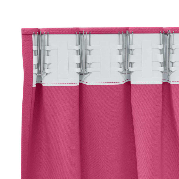 Cortinas con cortinas 2 pcs Rosa brillante Poliéster M 5