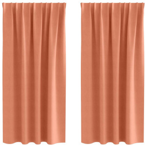Cortinas con cortinas 2 pcs Terracota Poliéster H