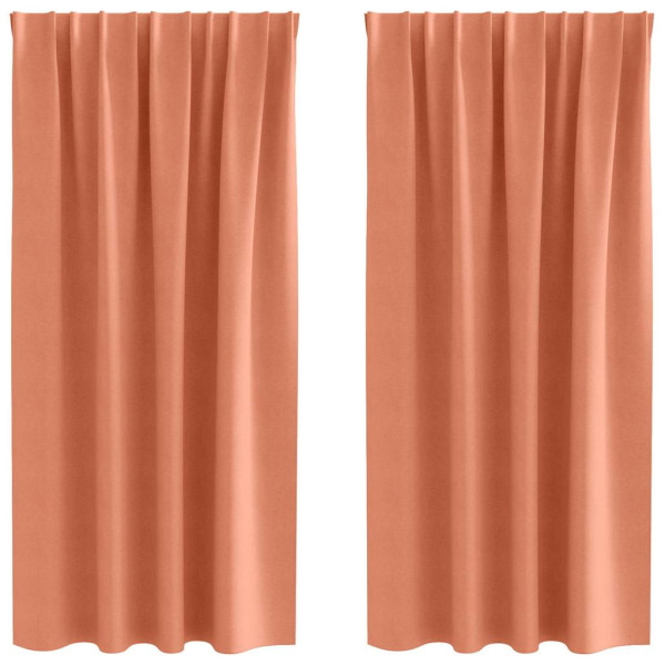 Cortinas con cortinas 2 pcs Terracota Poliéster M 2
