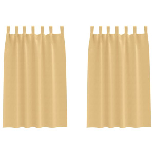 Cortinas con cortinas 2 pcs Beige Poliéster H