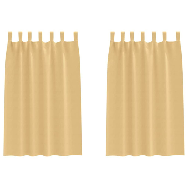 Cortinas con cortinas 2 pcs Beige Poliéster M 2