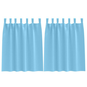 Cortinas con cortinas 2 pcs Azul claro 140x140cm Poliéster H
