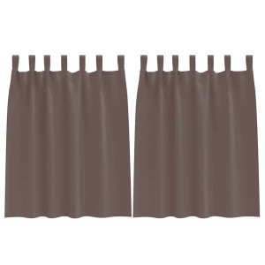 Cortinas con cortinas 2 pcs Marrón oscuro 140x140cm Poliéster H