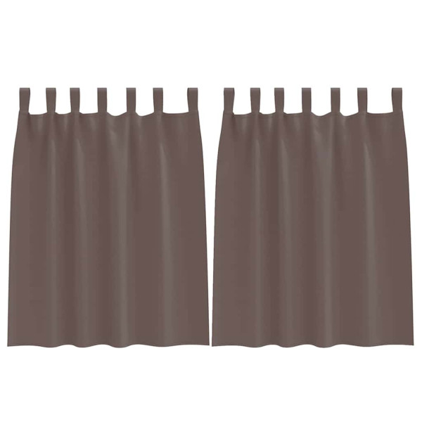 Cortinas con cortinas 2 pcs Marrón oscuro 140x140cm Poliéster M 2