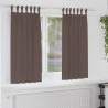 Cortinas con cortinas 2 pcs Marrón oscuro 175x140cm Poliéster 1