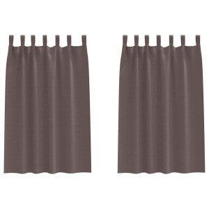 Cortinas con cortinas 2 pcs Marrón oscuro 175x140cm Poliéster H