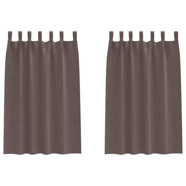 Cortinas con cortinas 2 pcs Marrón oscuro 175x140cm Poliéster M 2