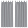 Cortinas con cortinas 2 pcs Gris claro Poliéster 2