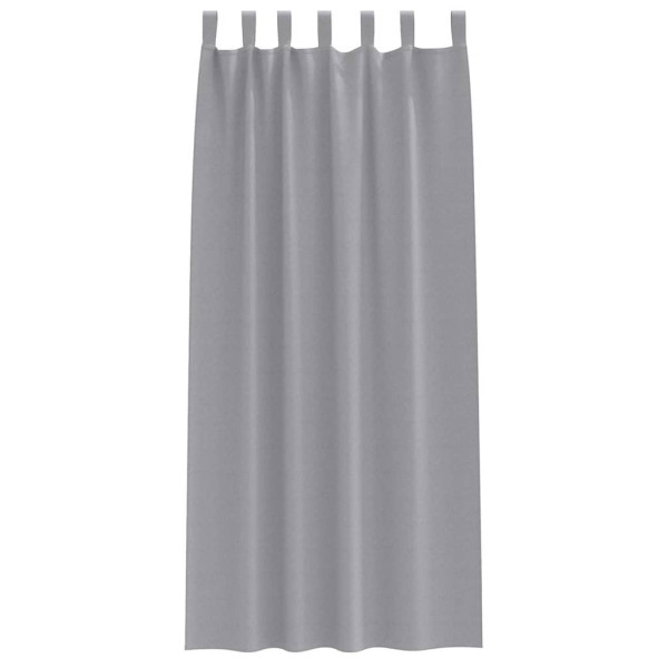 Cortinas con cortinas 2 pcs Gris claro Poliéster M 4