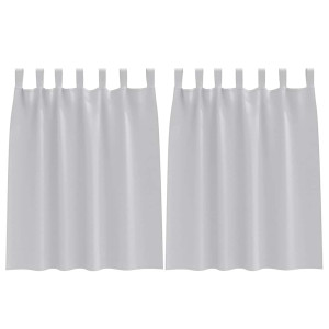 Cortinas con cortinas 2 pcs Gris claro Poliéster H