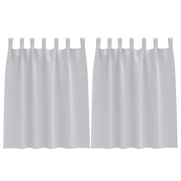 Cortinas con cortinas 2 pcs Gris claro Poliéster M 2