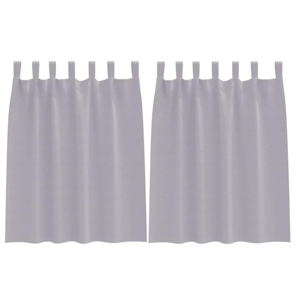 Cortinas con cortinas 2 pcs Gris metálico 140x140cm Poliéster M 2