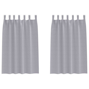 Cortinas con cortinas 2 pcs Gris metálico Poliéster H