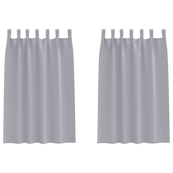 Cortinas con cortinas 2 pcs Gris metálico Poliéster M 2