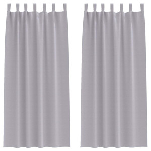 Cortinas con cortinas 2 pcs Gris metálico Poliéster H