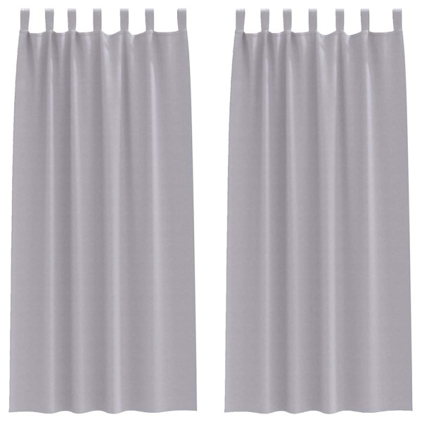 Cortinas con cortinas 2 pcs Gris metálico Poliéster M 2
