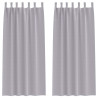 Cortinas con cortinas 2 pcs Gris metálico Poliéster 2