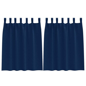 Cortinas con cortinas 2 pcs Azul oscuro Poliéster H