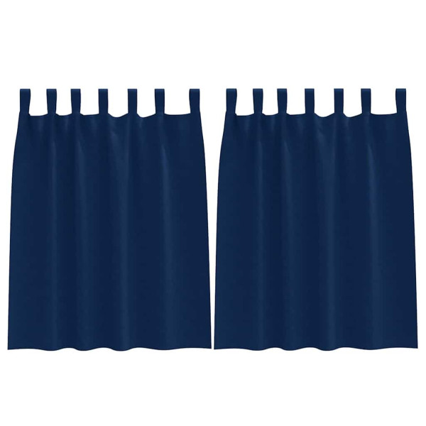Cortinas con cortinas 2 pcs Azul oscuro Poliéster M 2