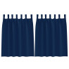 Cortinas con cortinas 2 pcs Azul oscuro Poliéster 2