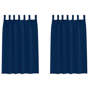Cortinas con cortinas 2 pcs Azul oscuro Poliéster H