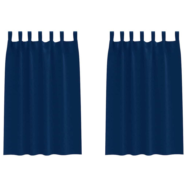 Cortinas con cortinas 2 pcs Azul oscuro Poliéster M 2