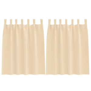 Cortinas con cortinas 2 pcs Crema 140x140cm Poliéster H