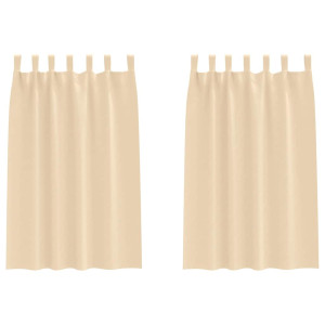 Cortinas con cortinas 2 pcs Crema Poliéster H