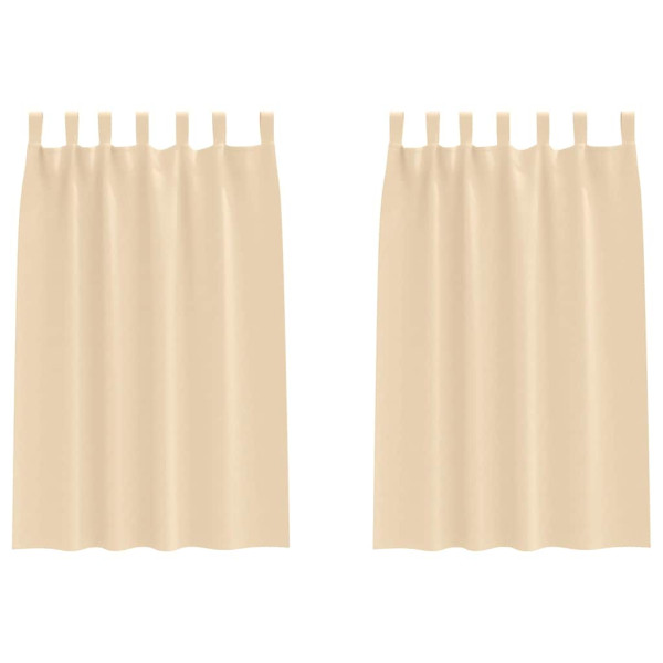 Cortinas con cortinas 2 pcs Crema Poliéster M 2