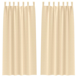 Cortinas con cortinas 2 pcs Crema 245x140cm Poliéster H