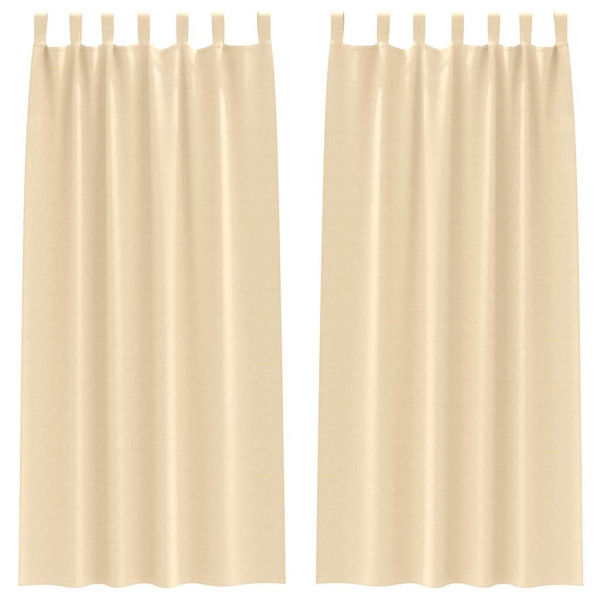 Cortinas con cortinas 2 pcs Crema 245x140cm Poliéster M 2
