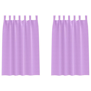 Cortinas con cortinas 2 pcs Morado 175x140cm Poliéster H