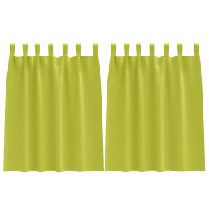 Cortinas con cortinas 2 pcs Verde manzana Poliéster H