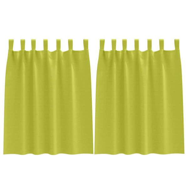 Cortinas con cortinas 2 pcs Verde manzana Poliéster M 2
