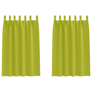 Cortinas con cortinas 2 pcs Verde manzana Poliéster H