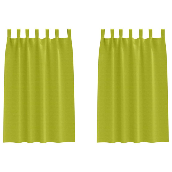 Cortinas con cortinas 2 pcs Verde manzana Poliéster M 2