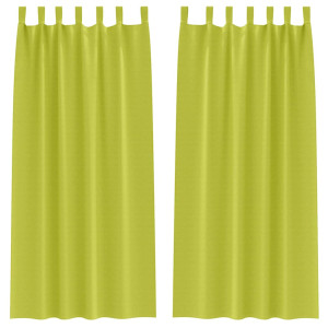 Cortinas con cortinas 2 pcs Verde manzana 245x140cm Poliéster H