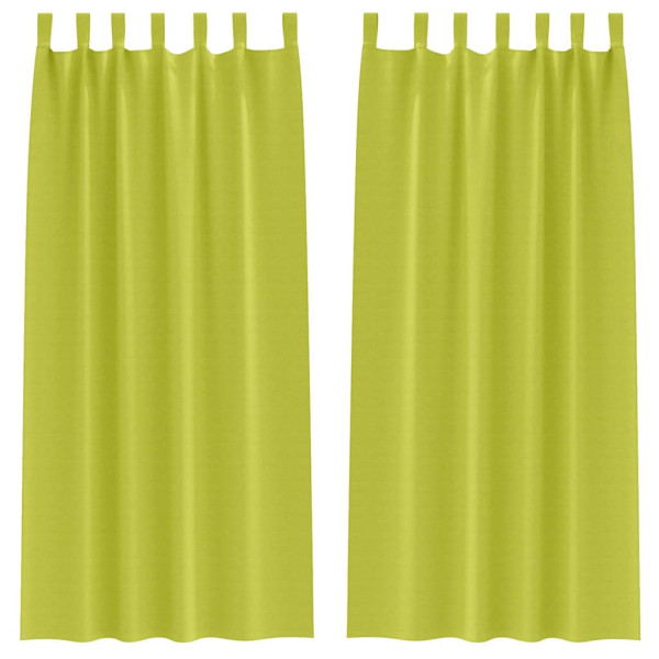 Cortinas con cortinas 2 pcs Verde manzana 245x140cm Poliéster M 2
